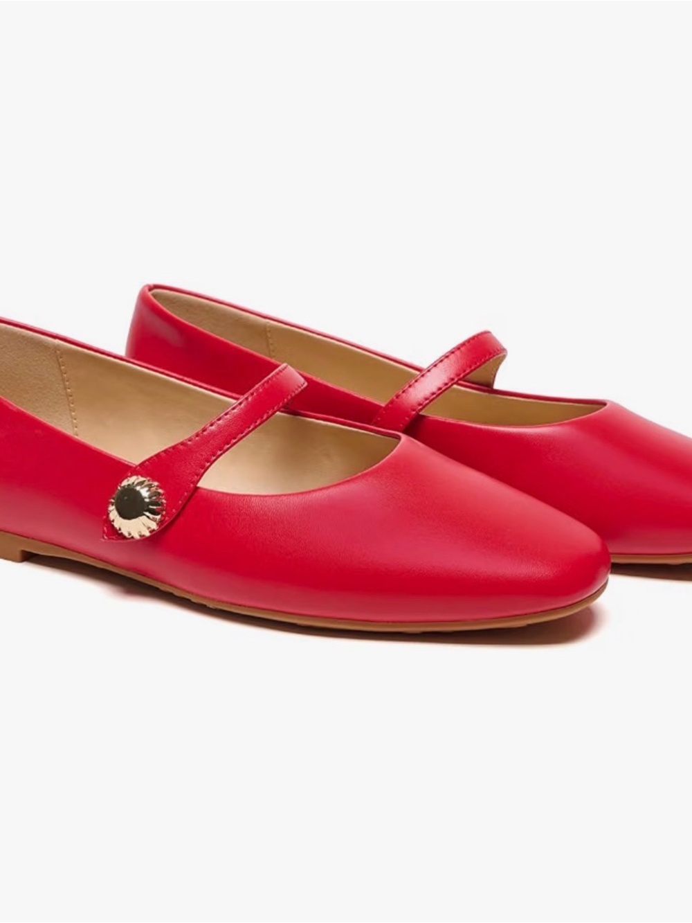 C.Paravano Mary Jane Shoes Women Flats Square Toe Slip-on Ballet Flats
